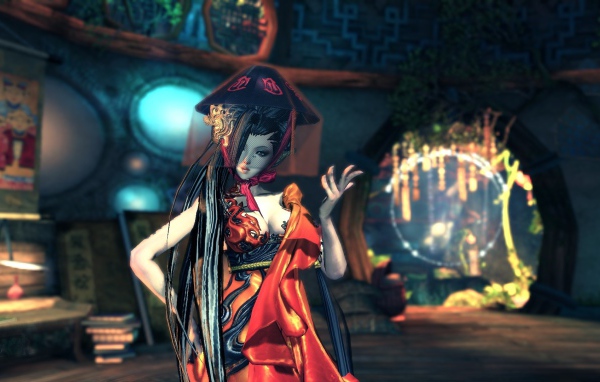 Вуаль на лице девушки из игры Blade & Soul