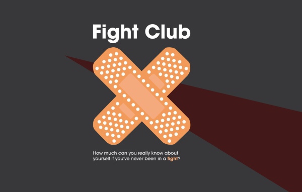 Пластыри на постере фильма Бойцовский клуб