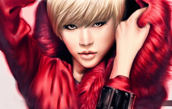 Блондинка в меховой накидке, группа Girls’ Generation