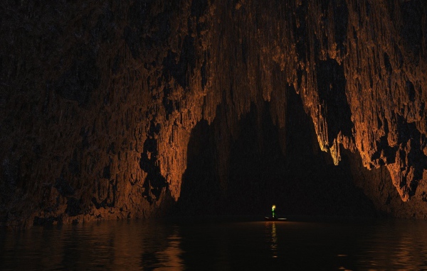 Прогулка на лодке внутри пещеры