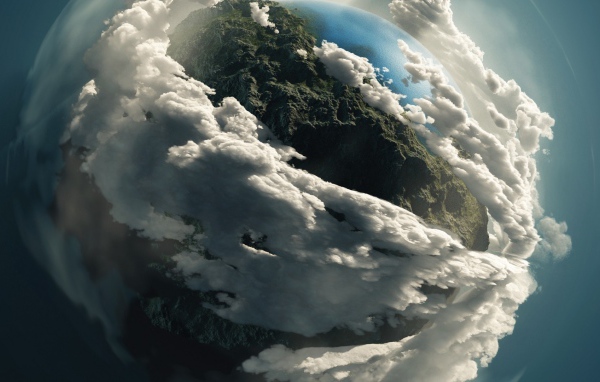 Фото острова, линза рыбий глаз