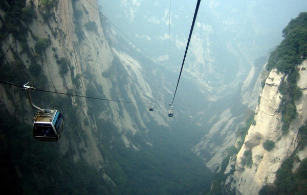 Канатная дорога над пропастью