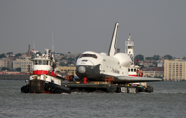 Shuttle on barge