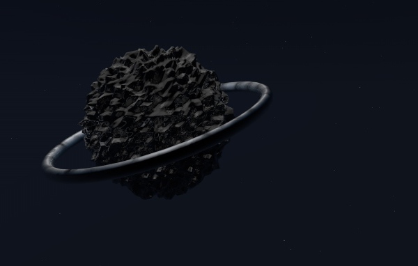 3Д модель планеты с кольцом