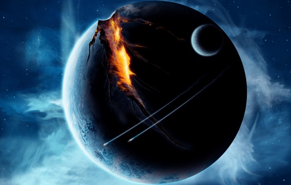 Трещина разрывает планету на две части