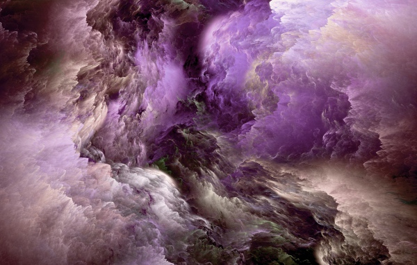 Фиолетовые облака из плазмы, абстракция