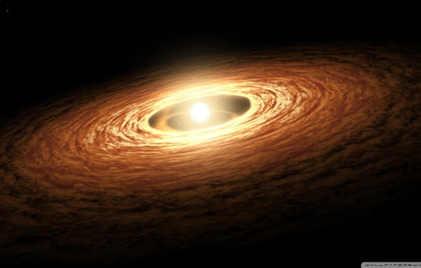 Кольцо газа вокруг тусклой звезды