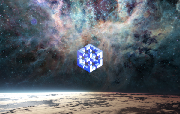 Символ снежинка на фоне звезд