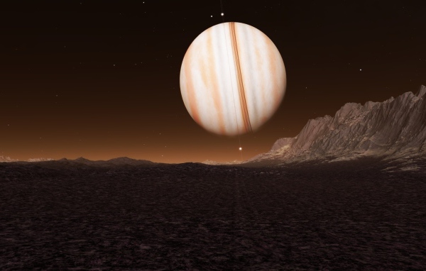 Вид на Юпитер со спутника этой планеты