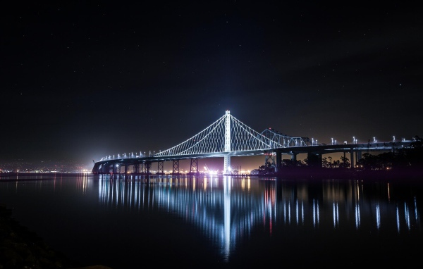 Ночной мост в Сан-Франциско, Калифорния