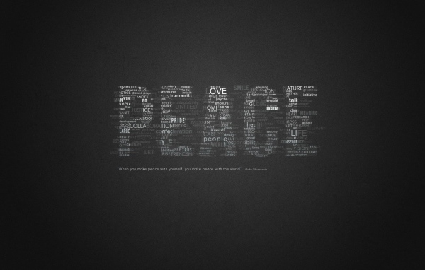 Надпись МИР из других слов