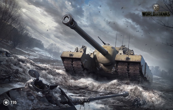 Танк Т-95 идет в атаку, игра World of Tanks