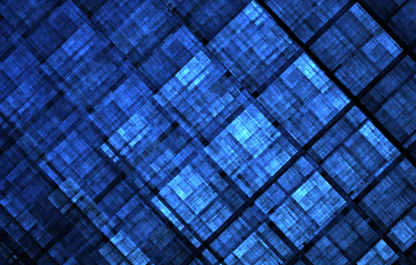 Синий рисунок с треугольниками фракталь