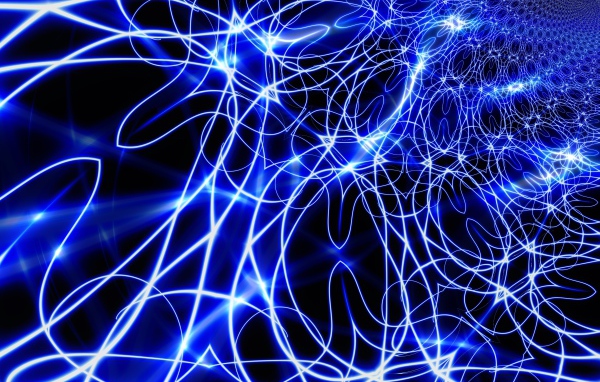 Светящиеся неоновые волны, абстракция 