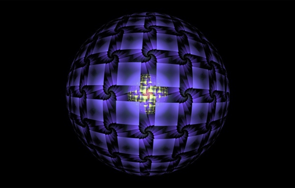 Большой сиреневый шар 3д графика 