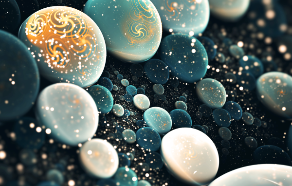 Разноцветные шары 3д графика 