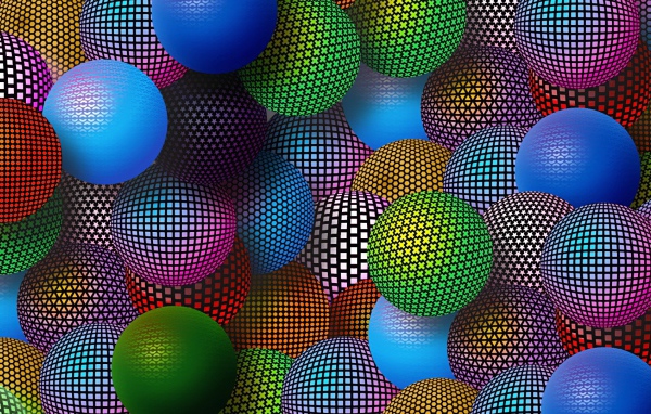 Разноцветные шарики 3D графика 
