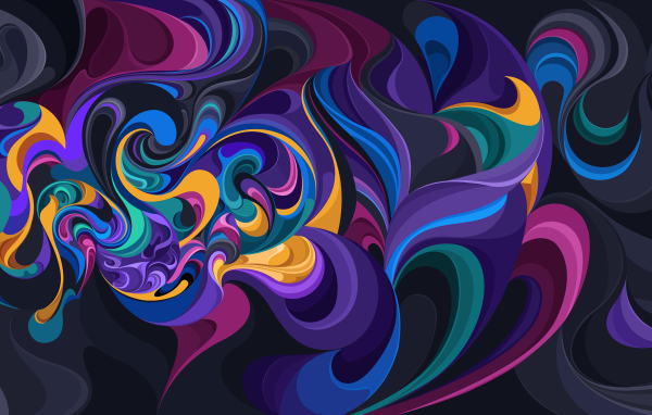 Разноцветный узорный абстрактный рисунок