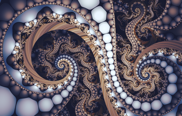 Необычный фрактальный спиральный рисунок