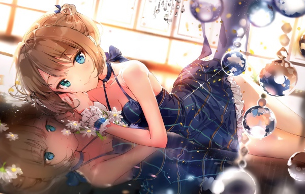 Голубоглазая девушка Каэдэ Такагаки аниме  