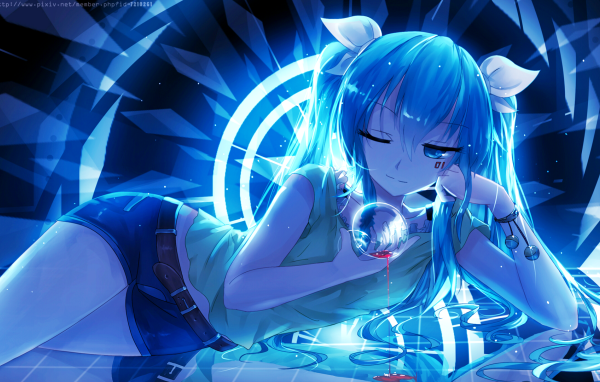 Девушка  Мику Хацунэ аниме Вокалоид 