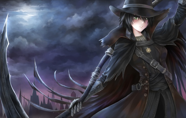 Парень в черном персонаж аниме Bloodborne 