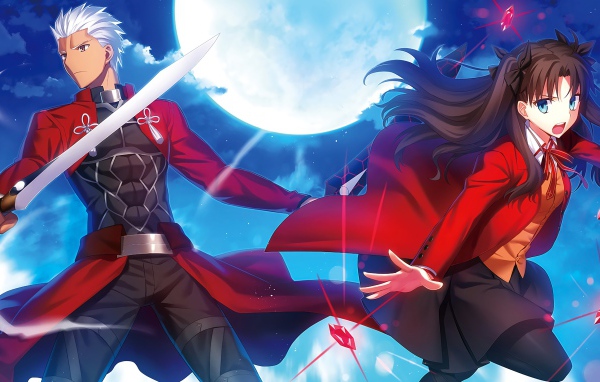 Рин Тосака и Арчер аниме Судьба - ночь схватки  