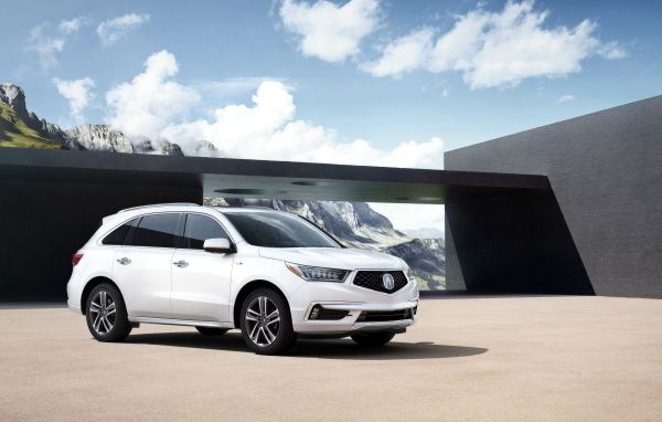 Белый автомобиль Acura MDX, 2017 