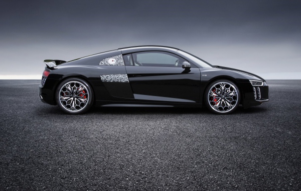 Stylish black car Audi R8 V10