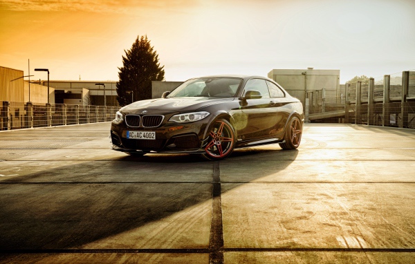 Стильный черный немецкий автомобиль BMW F22