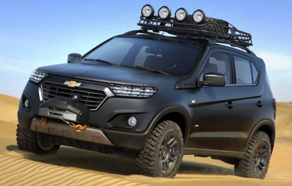 Внедорожник Chevrolet Niva 2017 года на песке 