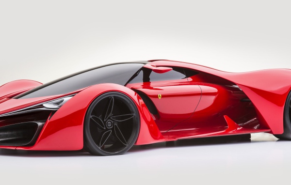 Красный гоночный автомобиль Ferrari LaFerrari F150