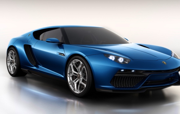 Синий автомобиль Lamborghini Asterion 