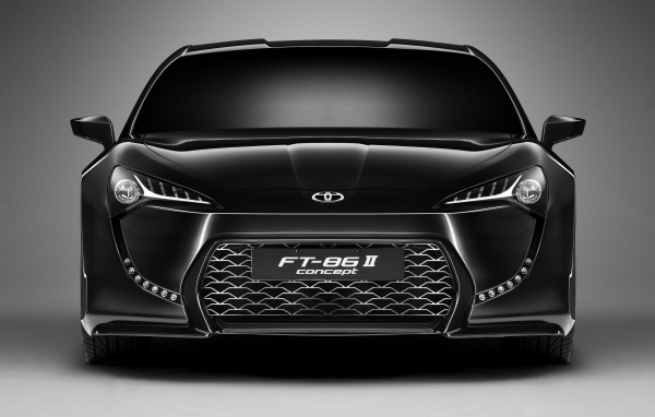 Черный автомобиль Toyota FT-86 II Concept вид спереди