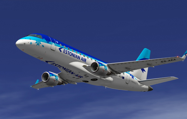 Полет Embraer 170 эстонской авиакомпании Estonian Air 