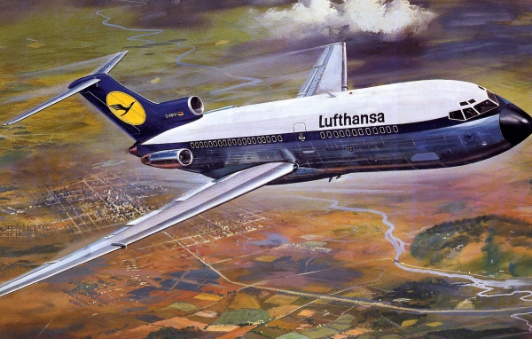 Лайнер Boeing 727 авиакомпании Lufthansa 