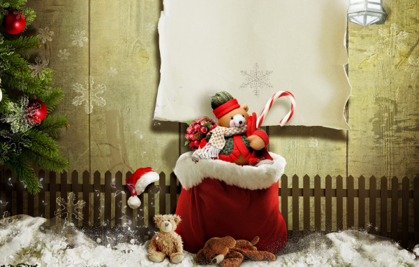 Рождественский мешок с игрушками