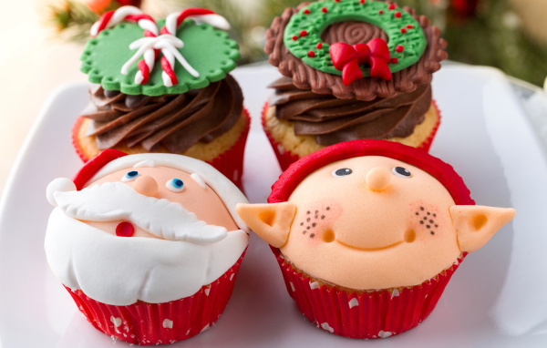 Праздничные капкейки на Новый год и Рождество