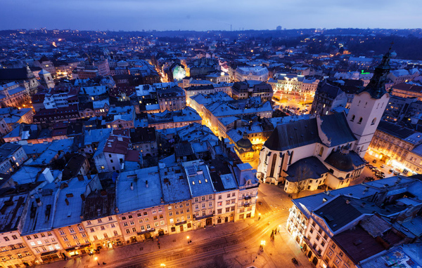Панорама вечернего Львова 