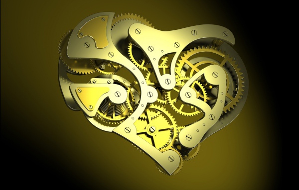 Золотое механическое сердечко 