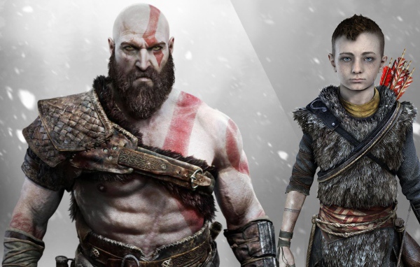Кратос с сыном персонажи игры God of War