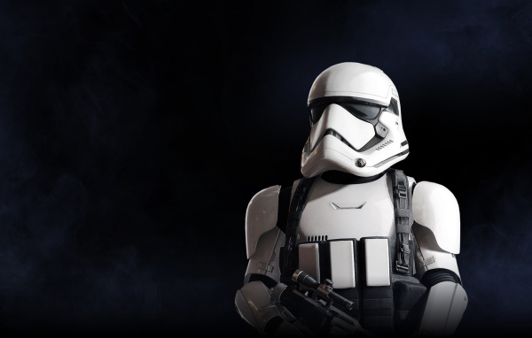 Штурмовик персонаж новой компьютерной игры Star Wars. Battlefront II, 2017