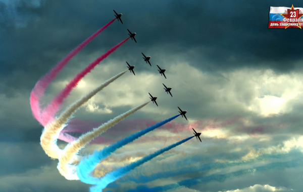 Полет истребителей на 23 февраля