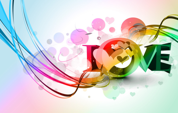 Красочная надпись Любовь 