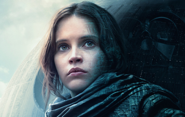 Джин Эрсо и силуэт Дарта Вейдера Изгой-один. Звёздные войны Истории 