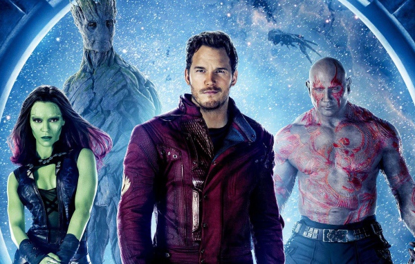 Звёздный Лорд, Гамора, Дракс Разрушитель, Грут  фильма Стражи Галактики Том 2 