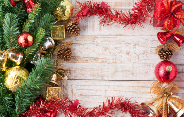 Красивый шаблон поздравительной открытки на Новый год и Рождество