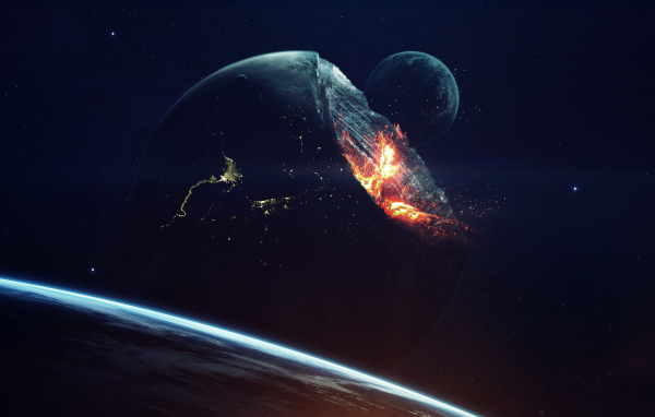 Извержение планеты земля  в космосе