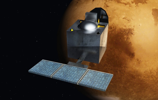Индийский космический аппарат Mangalyaan на орбите Марса 