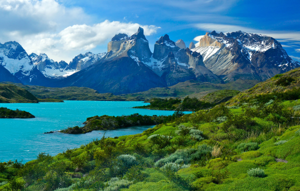 Живописный национальный парк Торрес-дель-Пайне, Патагония, Чили 